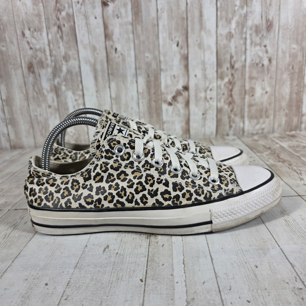 Converse Chuck Taylor All Star Leopard Print Low Top Sneakers 166260F Womens 8